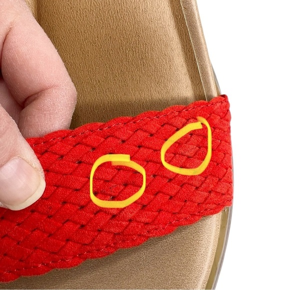 Torrid Red Braided Strap Stacked Block Heel Ankle Strap Sandals - Picture 8 of 16